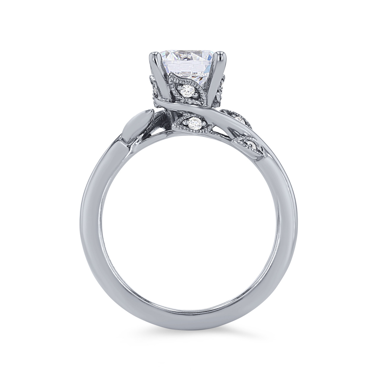 Artcarved Floral Vine Milgrain Engagement Setting 3