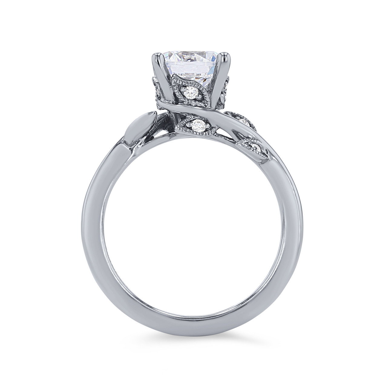 Artcarved Floral Vine Milgrain Engagement Setting 3