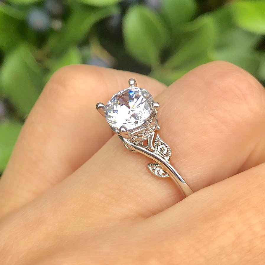 Artcarved Floral Vine Milgrain Engagement Setting 2