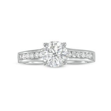 Channel Diamond Cathedral Engagement Setting by Adorette In White Gold 14K