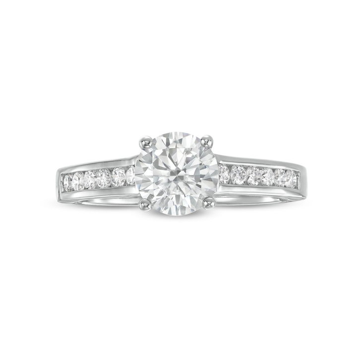 Channel Diamond Cathedral Engagement Setting by Adorette In White Gold 14K