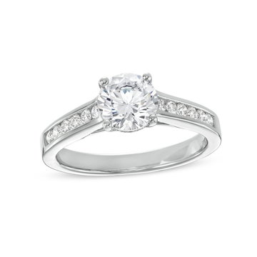 Channel Diamond Cathedral Engagement Setting by Adorette In White Gold 14K