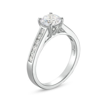 Channel Diamond Cathedral Engagement Setting by Adorette In White Gold 14K