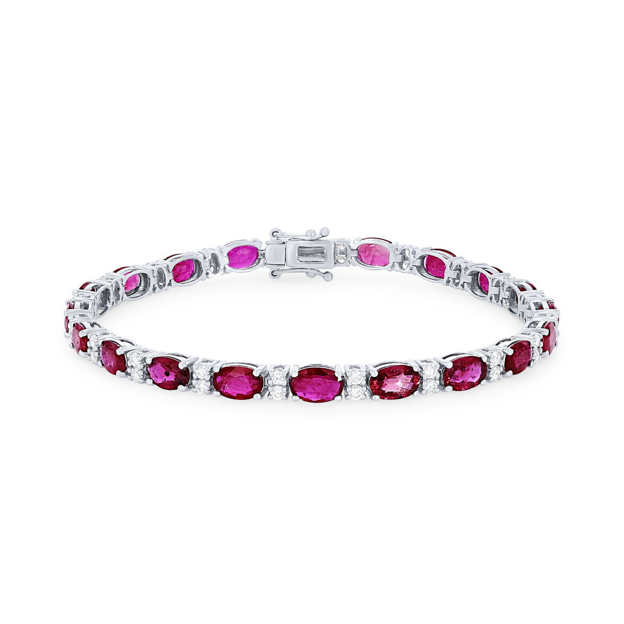 Alternating Ruby and Diamond Bracelet
