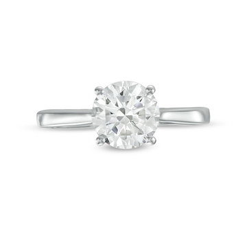 Solitaire 2.2mm Cathedral Tapered Engagement Setting by Adorette In White Gold 14K