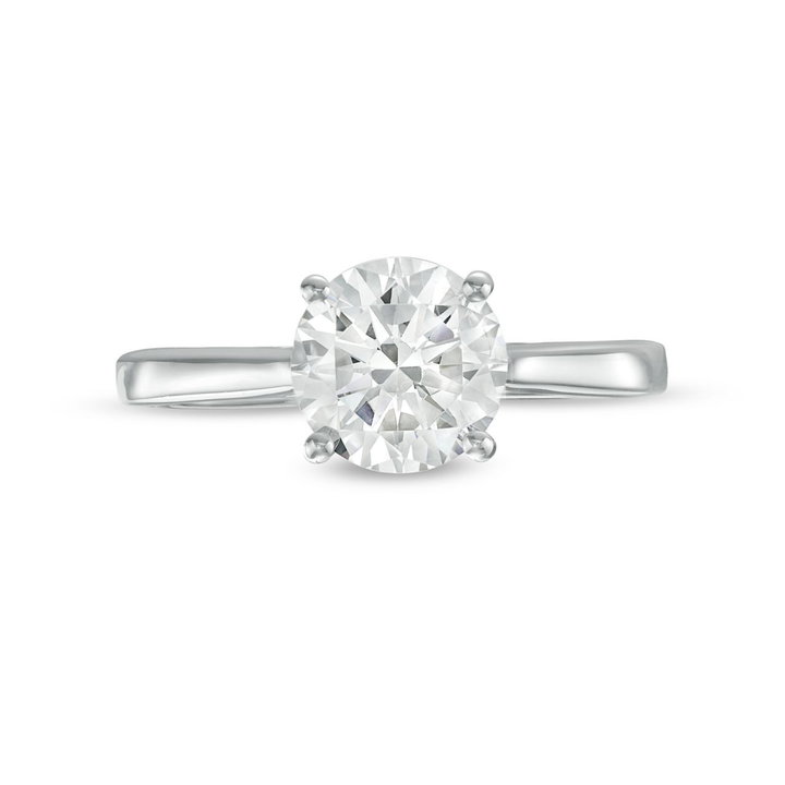 Solitaire 2.2mm Cathedral Tapered Engagement Setting by Adorette In White Gold 14K