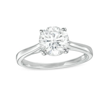 Solitaire 2.2mm Cathedral Tapered Engagement Setting by Adorette In White Gold 14K