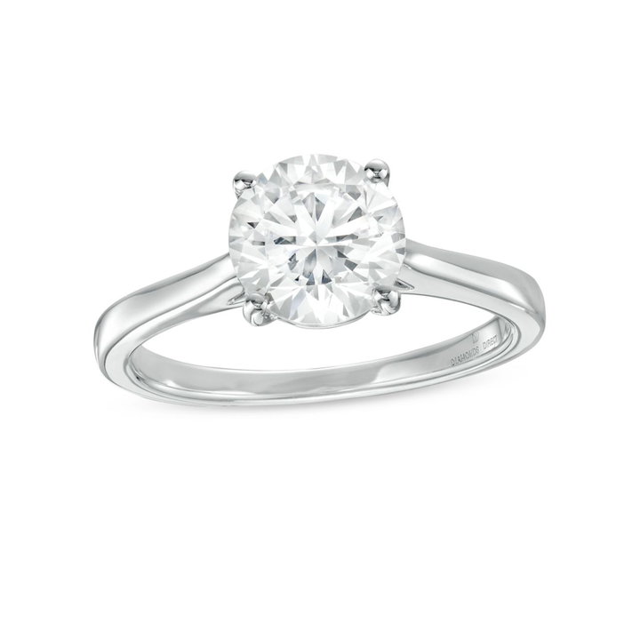 Solitaire 2.2mm Cathedral Tapered Engagement Setting by Adorette In White Gold 14K