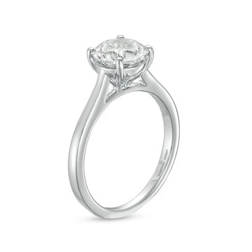 Solitaire 2.2mm Cathedral Tapered Engagement Setting by Adorette In White Gold 14K