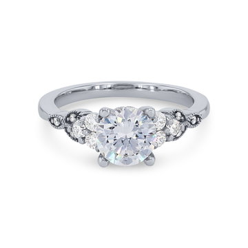 Artcarved Floral Diamond Cluster Engagement Setting In Platinum