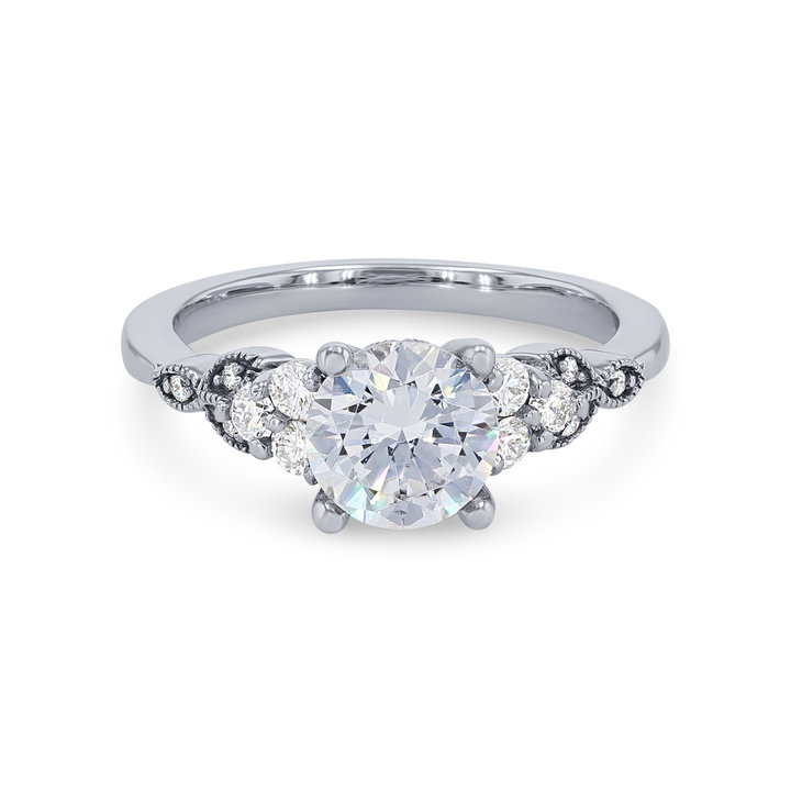 Artcarved Floral Diamond Cluster Engagement Setting In Platinum