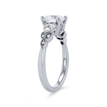 Artcarved Floral Diamond Cluster Engagement Setting In Platinum