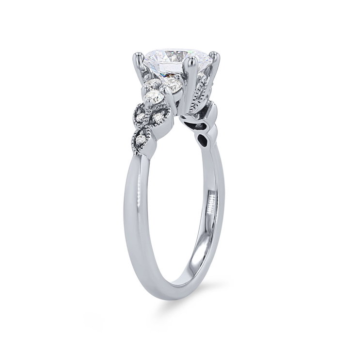 Artcarved Floral Diamond Cluster Engagement Setting In Platinum