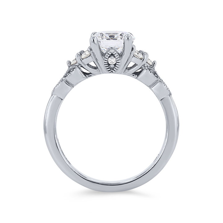 Artcarved Floral Diamond Cluster Engagement Setting In Platinum
