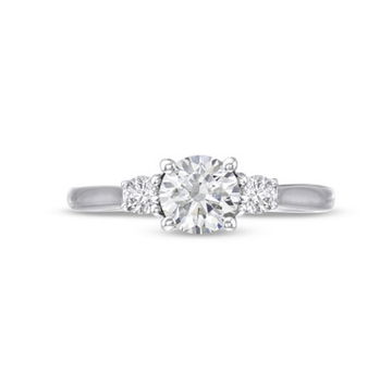 Three Stone Round Diamond Lattice Engagement Setting by Diamonds Direct Designs