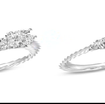 Three Stone Round Diamond Lattice Engagement Setting by Diamonds Direct Designs