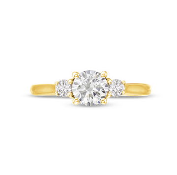 Three Stone Round Diamond Lattice Engagement Setting by Diamonds Direct Designs
