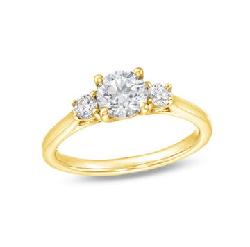 Three Stone Round Diamond Lattice Engagement Setting by Diamonds Direct Designs