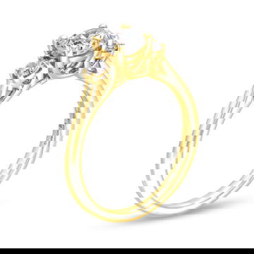 Three Stone Round Diamond Lattice Engagement Setting by Diamonds Direct Designs