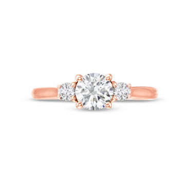 Three Stone Round Diamond Lattice Engagement Setting by Diamonds Direct Designs