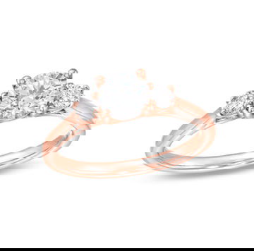 Three Stone Round Diamond Lattice Engagement Setting by Diamonds Direct Designs