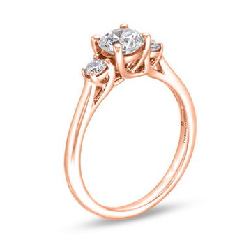 Three Stone Round Diamond Lattice Engagement Setting by Diamonds Direct Designs