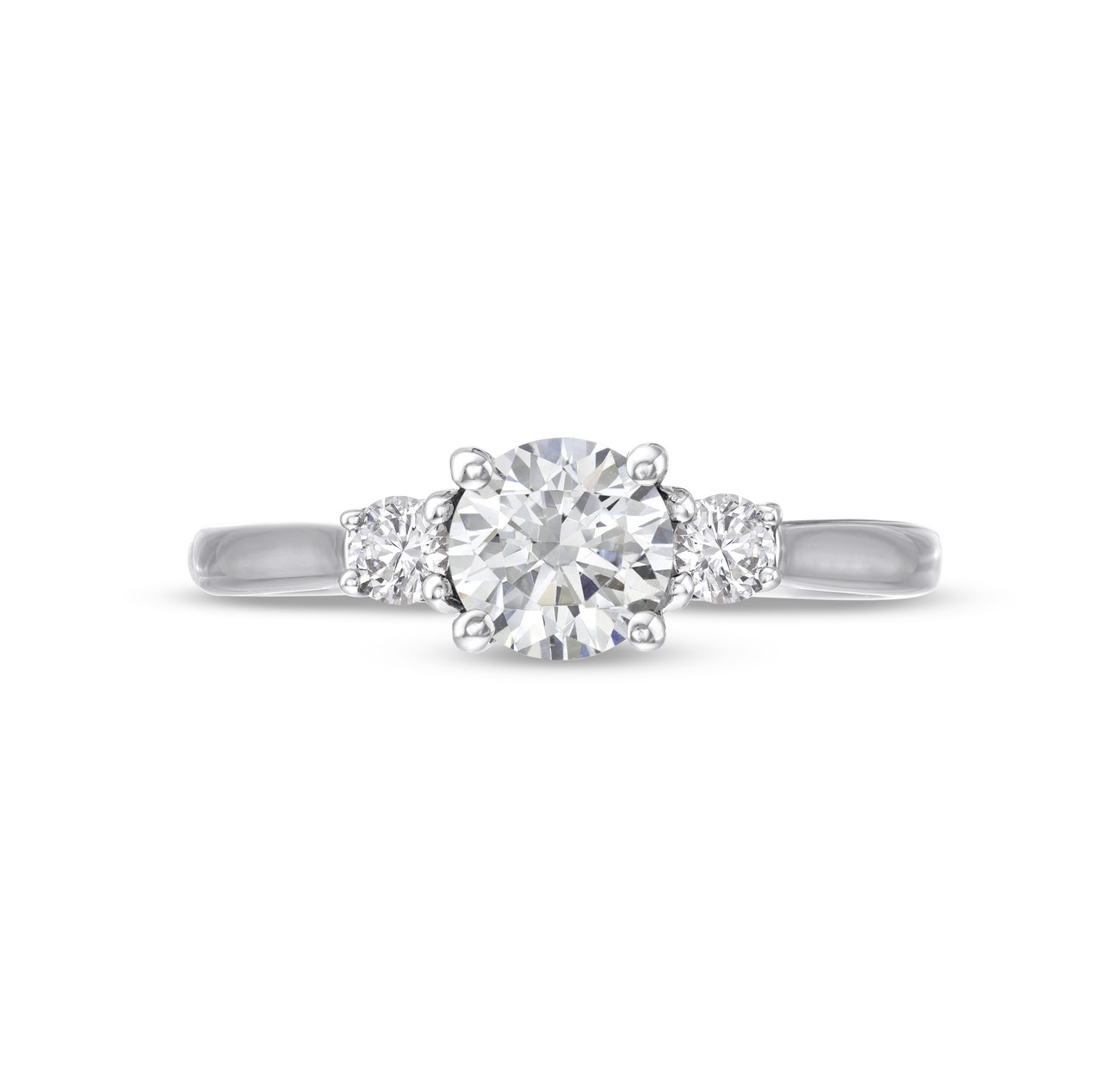 Three Stone Round Diamond Lattice Engagement Setting by Adorette