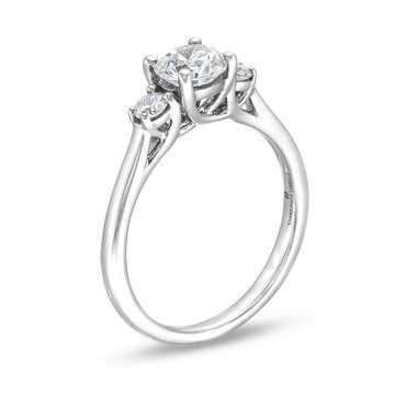Three Stone Round Diamond Lattice Engagement Setting by Adorette In Platinum