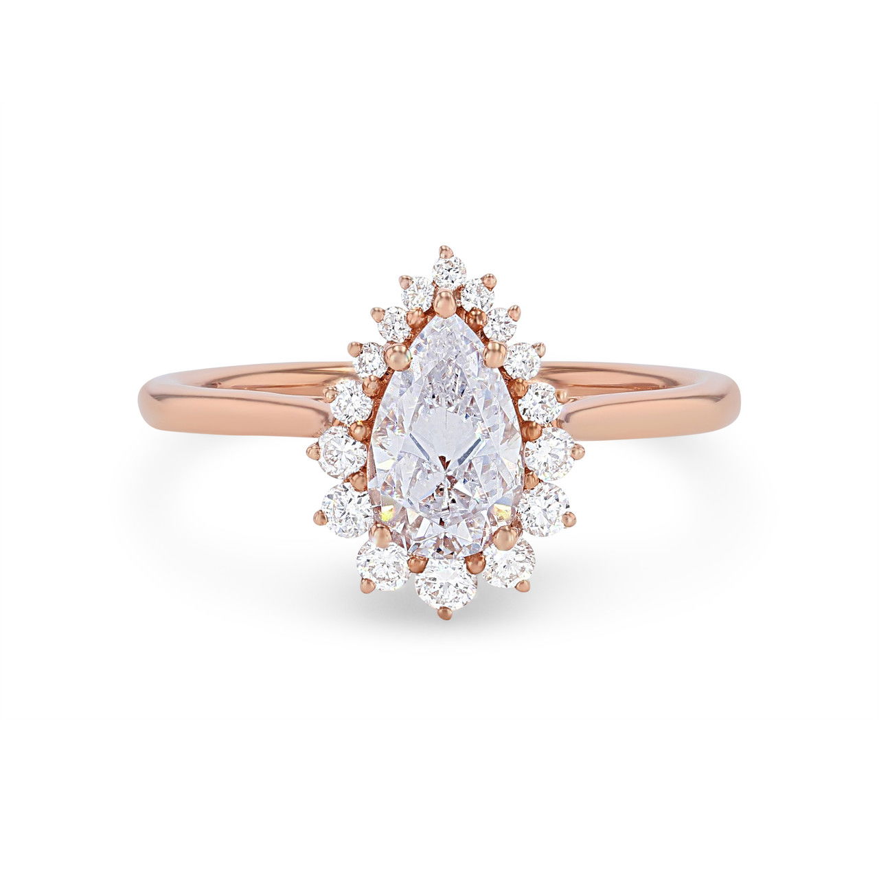 Pear Halo Solitaire Engagement Setting