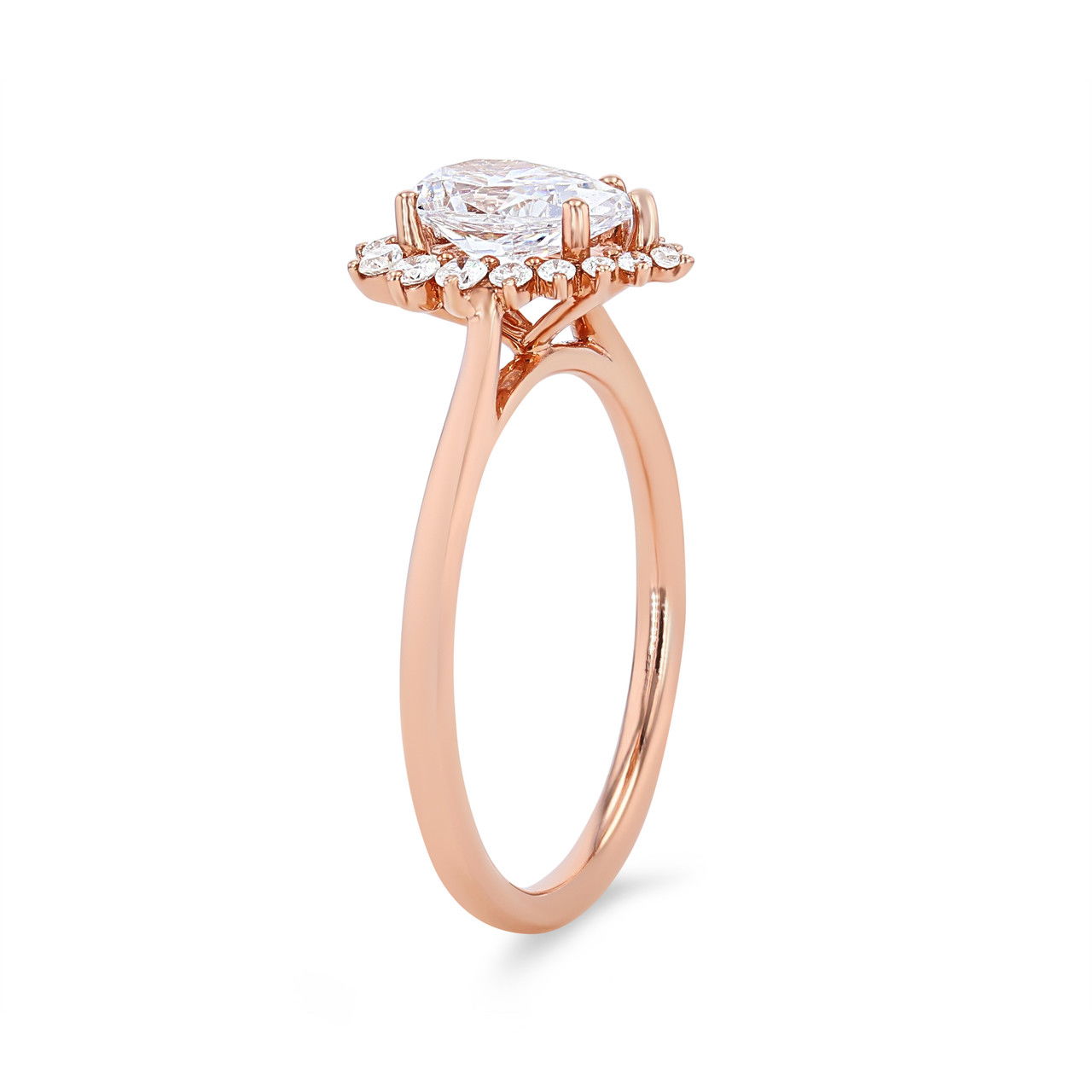 Pear Halo Solitaire Engagement Setting