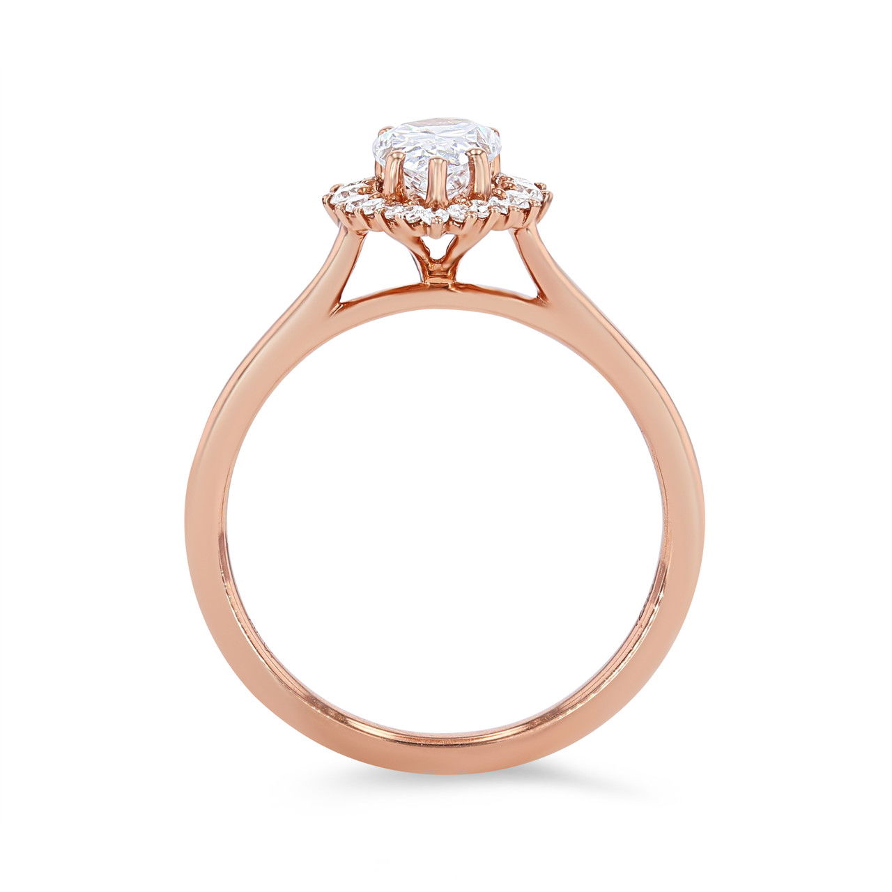 Pear Halo Solitaire Engagement Setting