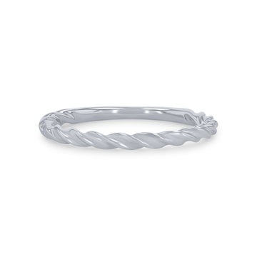Artcarved Petite Rope Wedding Band In White Gold 14K
