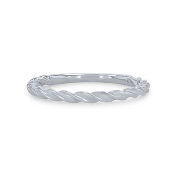 Artcarved Petite Rope Wedding Band In White Gold 14K