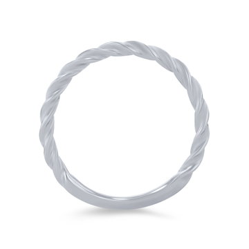 Artcarved Petite Rope Wedding Band In White Gold 14K
