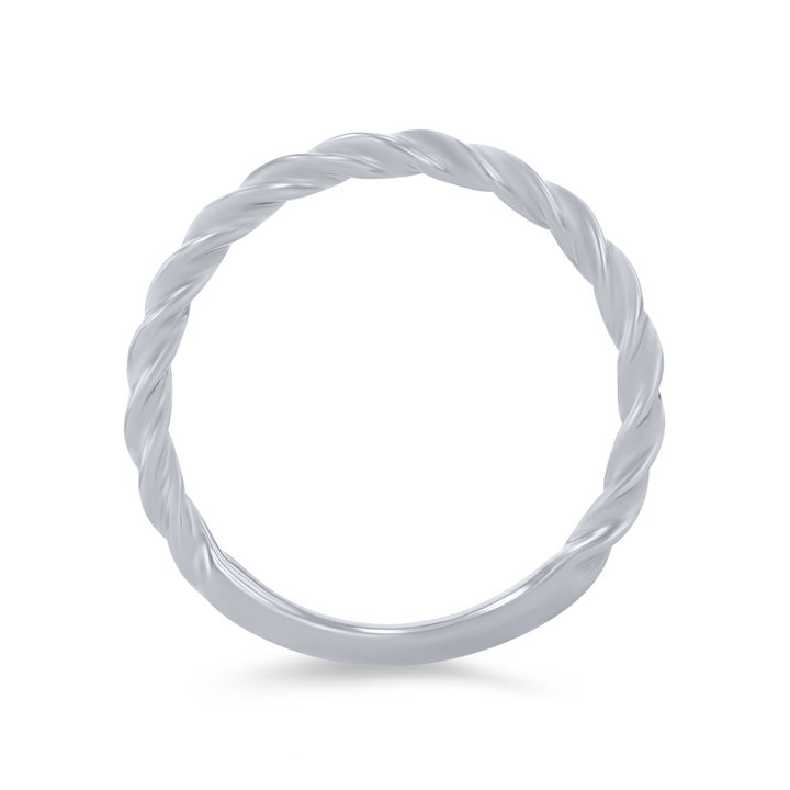 Artcarved Petite Rope Wedding Band In White Gold 14K