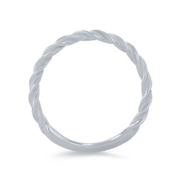 Artcarved Petite Rope Wedding Band In White Gold 14K