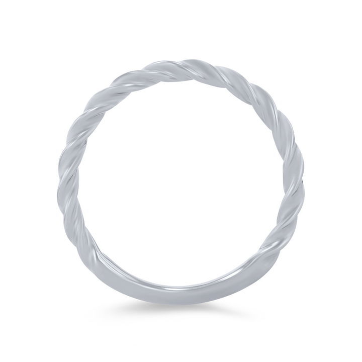 Artcarved Petite Rope Wedding Band In White Gold 14K