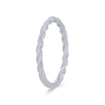 Artcarved Petite Rope Wedding Band In White Gold 14K
