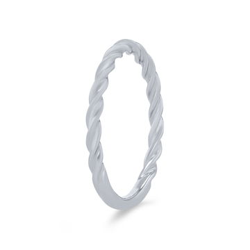 Artcarved Petite Rope Wedding Band In White Gold 14K