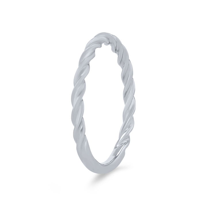 Artcarved Petite Rope Wedding Band In White Gold 14K