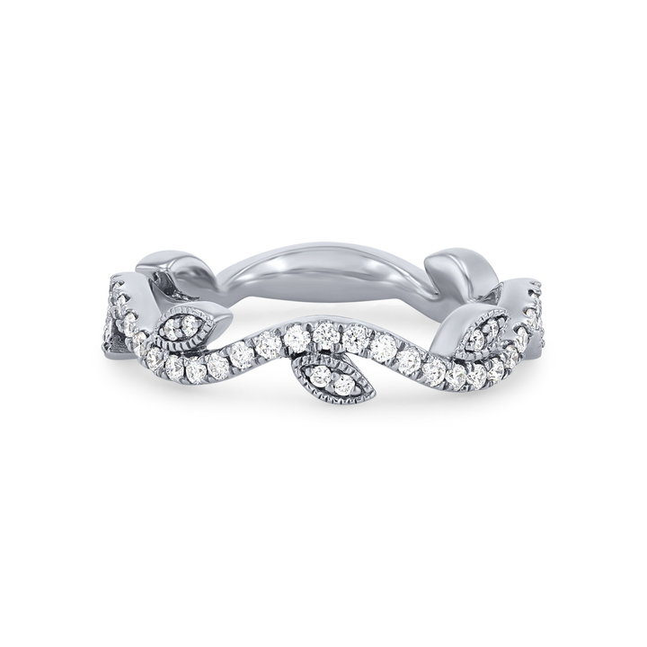Artcarved Floral Vine Wedding Band In Platinum