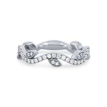 Artcarved Floral Vine Wedding Band In Platinum