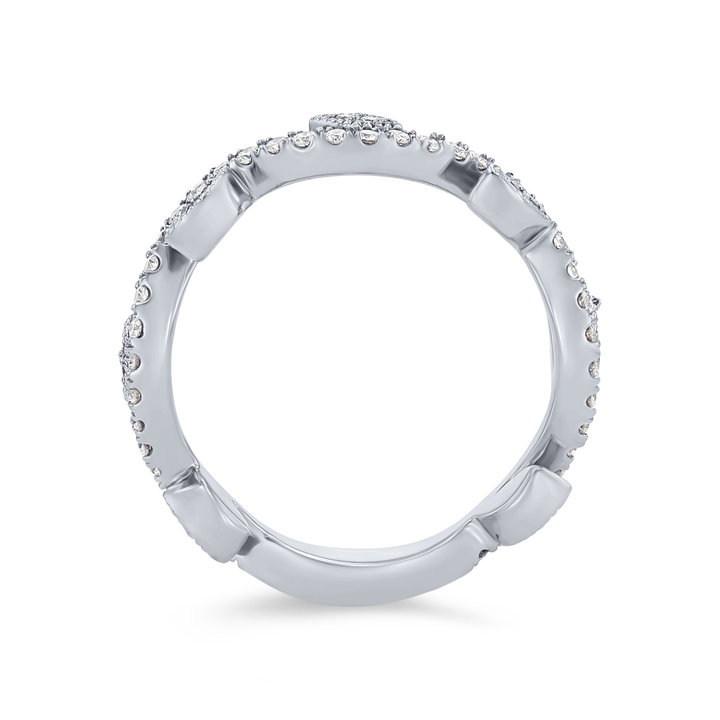Artcarved Floral Vine Wedding Band In Platinum