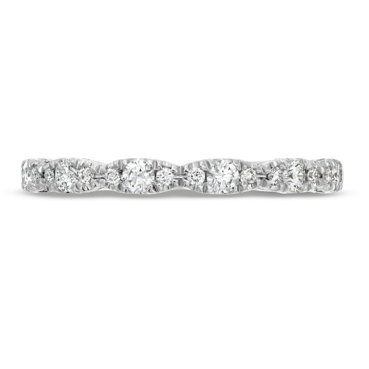 White Gold 18K Tacori Petite Crescent Sculpted Halfway Wedding Band
