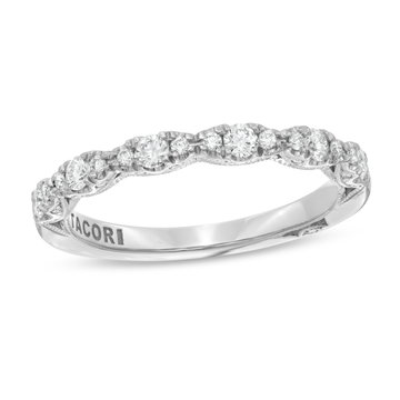 Tacori Petite Crescent Sculpted Halfway Wedding Band In Platinum
