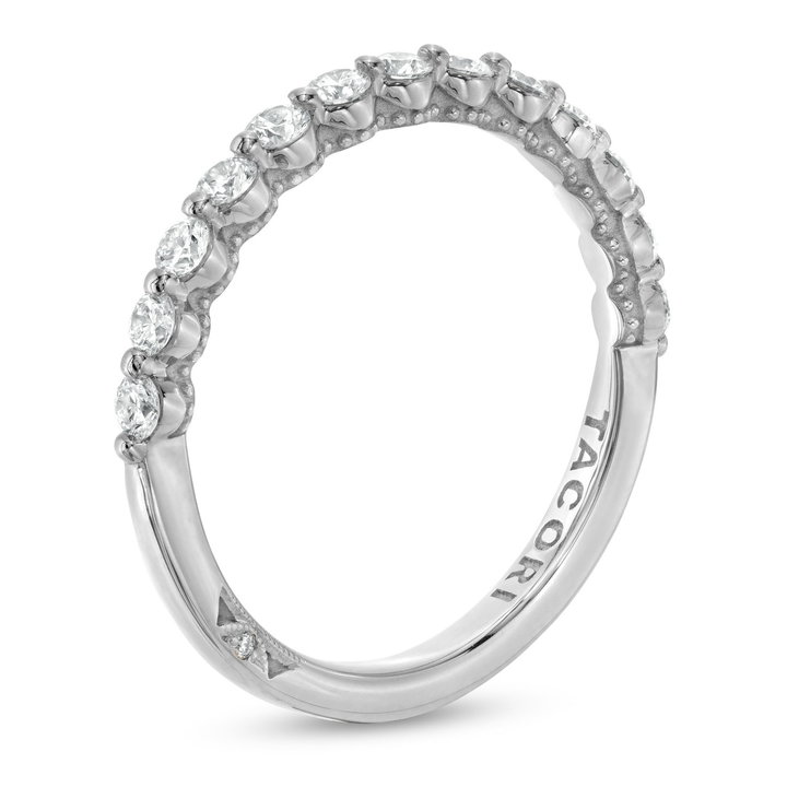 Tacori Petite Crescent Sculpted Halfway Wedding Band In Platinum