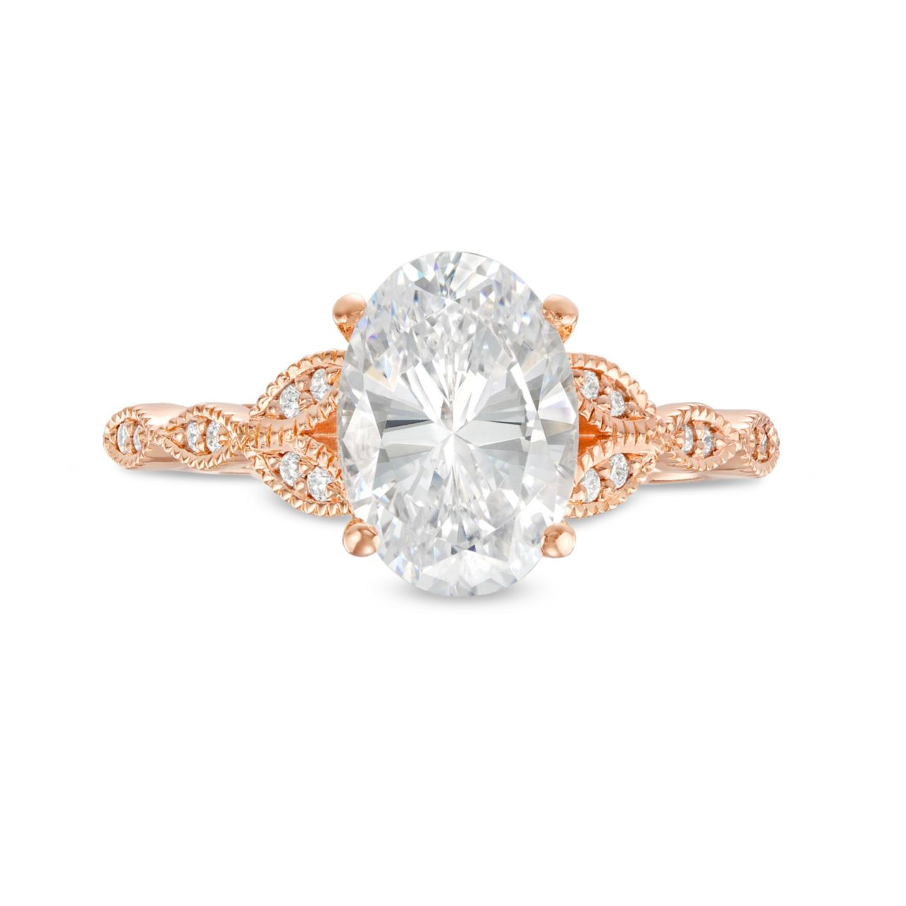 Floral Diamond Milgrain Engagement Setting by Adorette