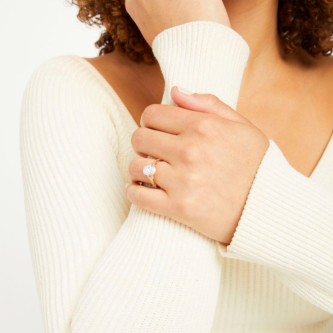 Floral Diamond Milgrain Engagement Setting by Adorette