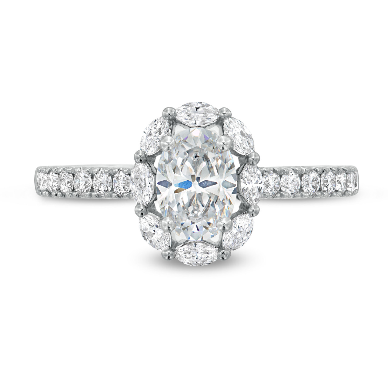 Marquise Diamond Halo Engagement Setting by Adorette
