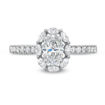 Marquise Diamond Halo Engagement Setting by Adorette In White Gold 14K